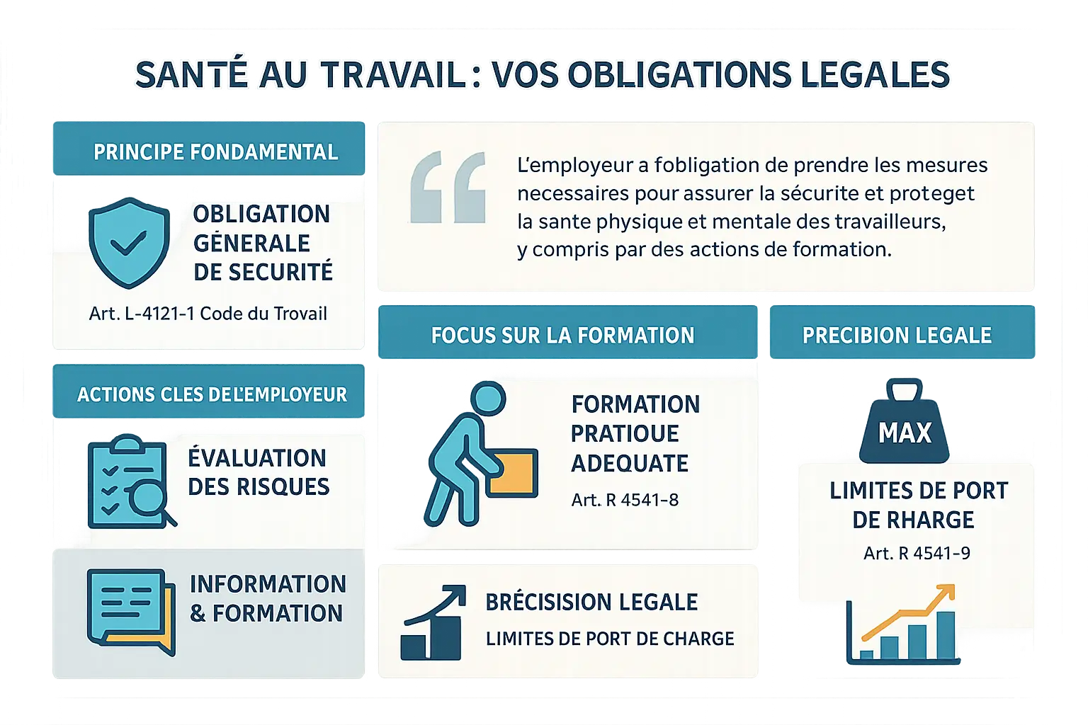 Illustration des obligations légales en matière de santé au travail